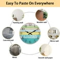 thumbnail image 6 of Wall Clock Silent Non-Ticking Wooden Clocks Battery Operated 14 Inch Rustic Beach Style Decorative for Kitchen Bathroom Bedroom, 6 of 7