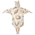 thumbnail image 2 of FORMRS Wearable Blanket Hoodie with Sleeves for Kids Cozy Flannel Sweatshirt, Watercolor Seashells, 2 of 7