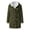 Green XXXXL, variant on Lady Winter Coat with Hood And Pockets Thickened Fleece-lined Faux Suede Mid Length Thermal Jacket Long Sleeve Outdoor Casual Outerwear