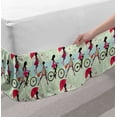 thumbnail image 2 of Fashion Bed Skirt, Polka Dots Floral Shopping Biking Vacation Print, Elastic Bedskirt Dust Ruffle Wrap Around for Bedding Decor, 4 Sizes, Pale Maroon Cream, by Ambesonne, 2 of 2