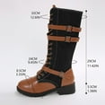 thumbnail image 5 of Women Riding Boots, Mid Calf Combat Boots, Winter Lace Up Gothic Motorcycle Boot with Inside Zipper Non Slip Outsole, 5 of 8