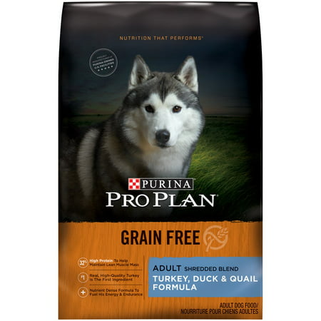 Purina Pro Plan Grain-Free Shredded Blend Turkey, Duck & Quail Formula Adult Dry Dog Food - 24 lb. (Best Quail Hunting Dogs)