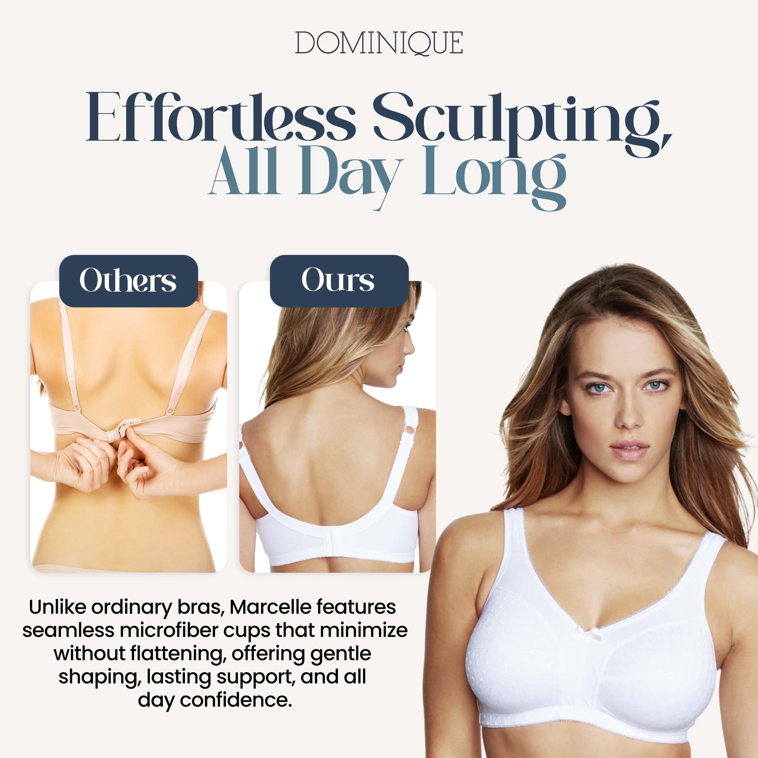 Dominique Women’s Marcelle Wire Free Comfort Bra #5360 – Cotton Lined Soft Cup, Wide Straps, Everyday Support - Lingerie for Women