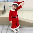thumbnail image 5 of Jamsmile Toddler Girls Christmas Outfits Sets Clothes Long Sleeve Cute Shirts + Pants Outfits 3PC With Santa Hats Xmas Outfits, 5 of 9