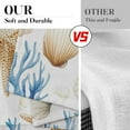 thumbnail image 3 of Summer Kitchen Window Curtains Valance and Tier Set 36 Inch, Seashells Starfish Coral Rod Pocket Short Tier Curtain for Bathroom, Watercolor Small Cafe Drapes for Kitchen Decor, 3 of 4