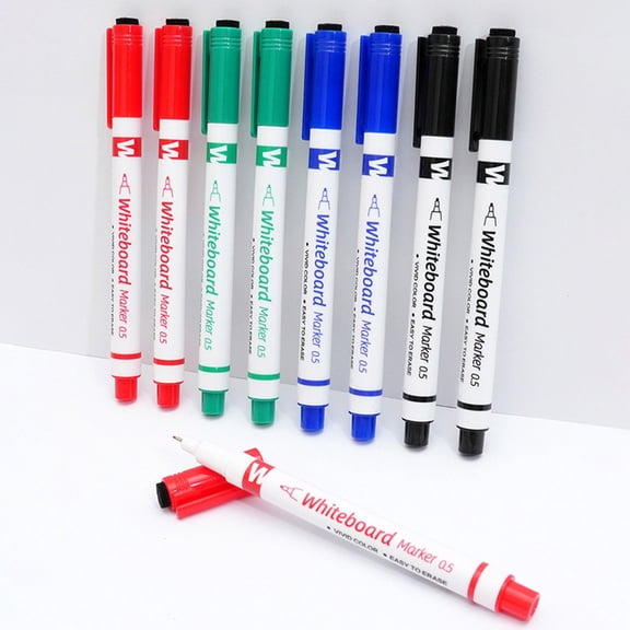 Fine Tip Whiteboard Marker with Eraser 0.5mm for Office and Home Use - Quick-Drying Ink for Smooth Writing