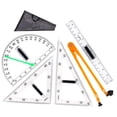 thumbnail image 2 of Juego de reglas matemáticas de geometría grande Juego de reglas de enseñanza Juego de herramientas de enseñanza Enseñanza de matemáticas 5 uds., 2 of 7