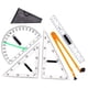 thumbnail image 2 of Reglas de geometría matemática grandes, juego de herramientas para enseñar matemáticas geométricas, suministros didácticos para 5 uds., 2 of 7
