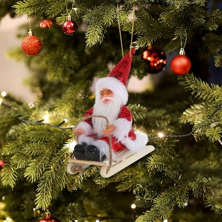 

IWRUHZY Enamel Santa Claus Doll Decoration Christmas Sled Santa Claus Doll Christmas Tree Pendant