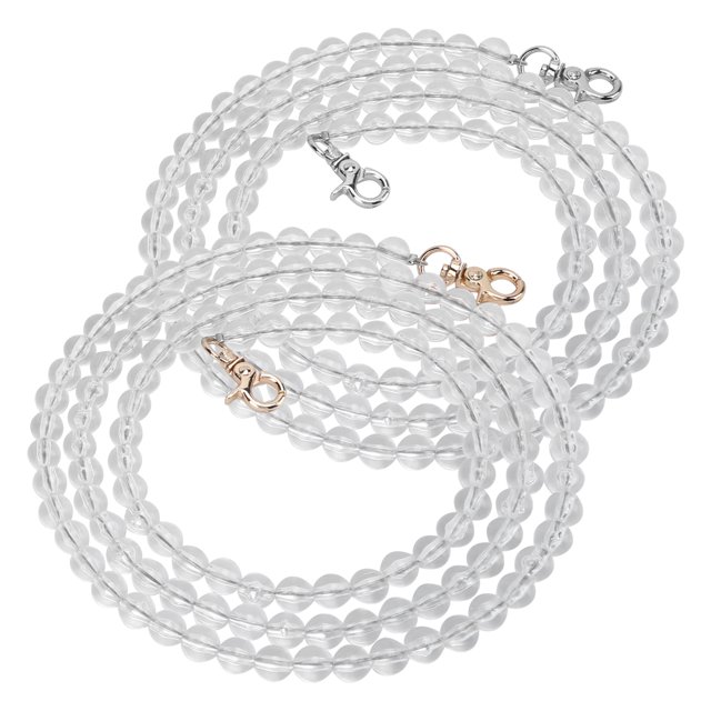 2 uds correa acrílica para bolso, correa de asa para monedero de Metal DIY accesorios de repuesto para decoración de cadena de teléfono para mujer y niña(47.24in)