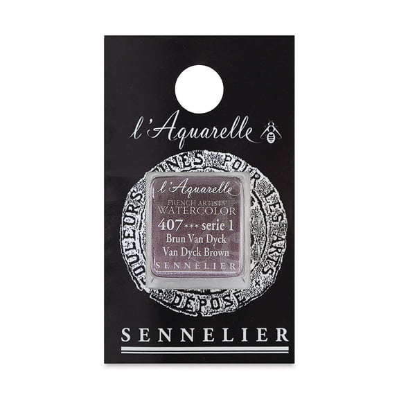 Sennelier French Artists' Watercolor - Van Dyck Brown, Half Pan