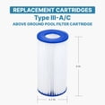 thumbnail image 3 of Bestway Pool Filter Cartridge Type III A/C - for 530 to 1500 GPH Pumps, 3 of 7