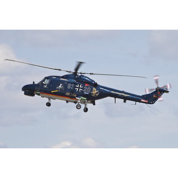 Sea Lynx helicopter of the German Navy with 100th anniversary markings Canvas Art - Timm ZiegenthalerStocktrek Images (35 x 23)