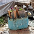 thumbnail image 3 of Blue Metal Basket Tool Organizer Flower Garden, 3 of 6