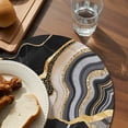 thumbnail image 3 of Black Marble Round 15 Inch Placemats Set of 2, Grey Gold Texture Vintage Farmhouse Art HeatResistant Non Slip Place Mats for Dining Table, Wipeable Braided Kitchen Table Mats for Housewarming, 3 of 9