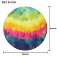 thumbnail image 6 of Colorful Tie Dye Pattern Round Tablecloth 60"x60",Wrinkle Wipeable Table Cloth for Kitchen Dining Room Picnic Patio Party, 6 of 6
