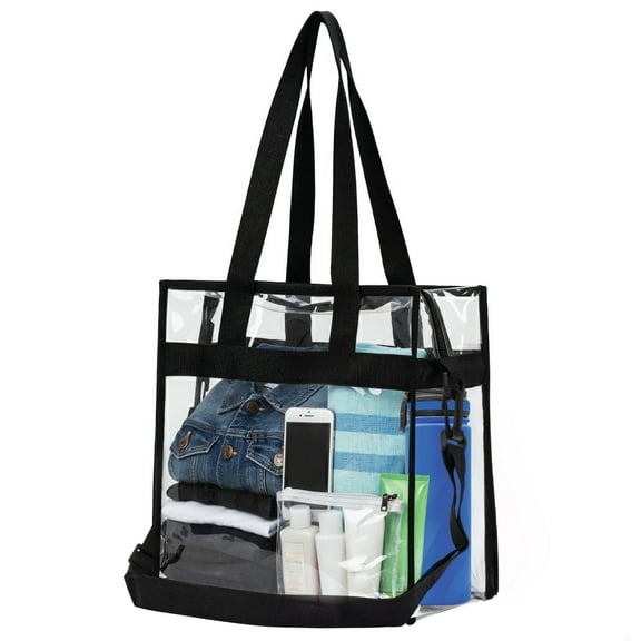 Garnen Clear Bag for Stadium 12x6x12, Clear Bag Crossbody, Shoulder Tote Bag With Zipper, Clear Stadium Approved Bag See Through Bag for Events Travel