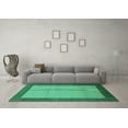 thumbnail image 3 of Ahgly Company Machine Washable Indoor Square Abstract Turquoise Blue Modern Area Rugs, 7' Square, 3 of 4