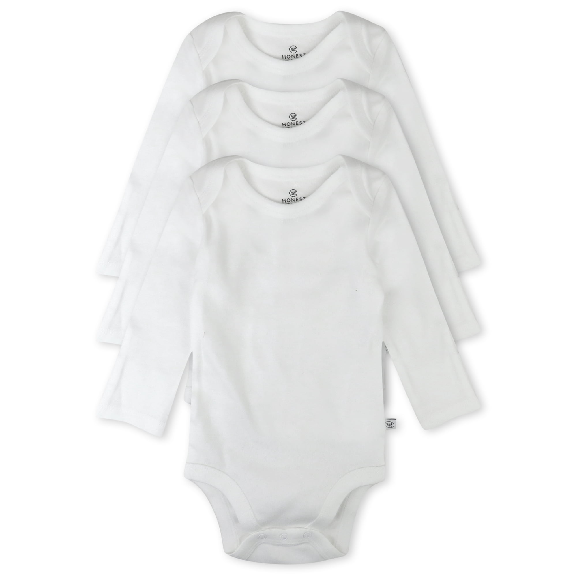 Honest Baby Clothing Baby Boy or Girl Gender Neutral Organic Cotton Long Sleeve Bodysuits, 3 Pack (Preemie-24 Months)