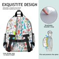 thumbnail image 5 of Colorful Sports Items Pattern Backpack for School,Cute School Bag,Schoolbag with Adjustable Shoulder Straps & Padded Back,15.25"x11.5"x5.25", 5 of 5