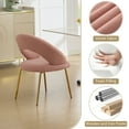 thumbnail image 6 of CQSXDA Teddy Dining Chair Set With Curved Backrest and Gold Metal Legs for Kitchen or Dining Room, 6 of 10