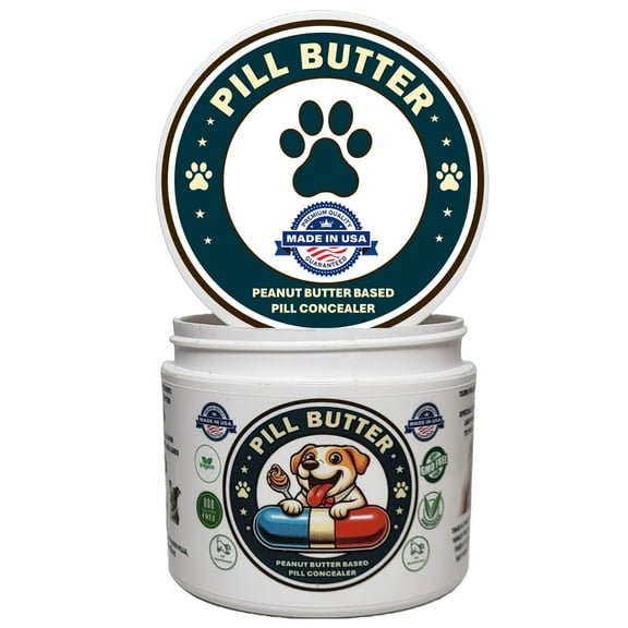 Pill Butter: Pill Wrap for All Dogs (Human Grade Ingredients) Moldable Non-Sticky Paste of Real Peanut Butter (60 Servings)