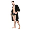 thumbnail image 5 of Woungzha Men's Waffle Kimono Robe Cotton Lightweight Nightgowns Spa Terry Cloth Bathrobe Sleepwear with Pockets, 5 of 6