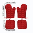 thumbnail image 2 of Oven Mitts and Pot Holders Set 4 Piece Heart Pattern Heat Resistant Cotton Kitchen Gloves for Baking Cooking Grilling and Serving Meals, 2 of 7