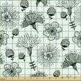 thumbnail image 2 of Ambesonne Floral Fabric by the Yard Upholstery, Charcoal Look Flower Sketch, 3 Yards, Charcoal Grey and White, 2 of 5