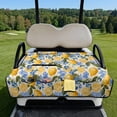 thumbnail image 2 of COEQINE Quilted Golf Cart Seat Blanket Cover, Includes Handle for Carrying When Folded, Universal Fit for EZGO Yamaha Club Car 2-Seaters, 4-Pocket Design, Lemon Blue Floral, 2 of 8