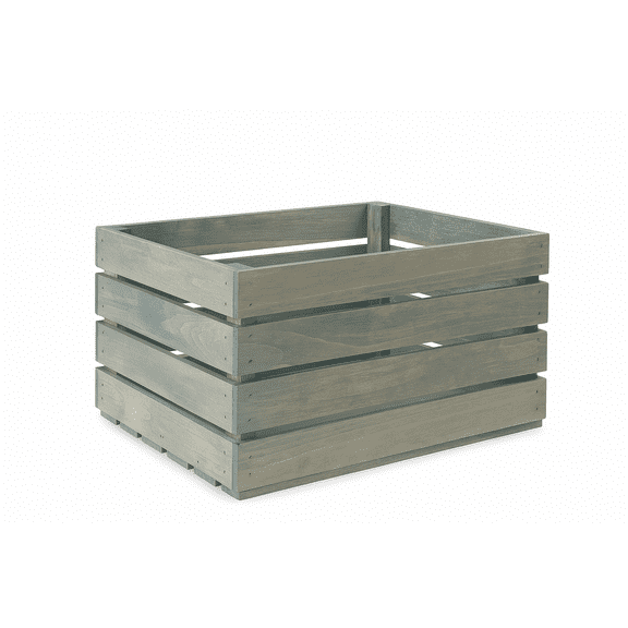 Rustic Wooden Storage Crate – Vintage Blue Farmhouse Organizer Box, 17" L x 13-7/8" W x 9-11/16" H