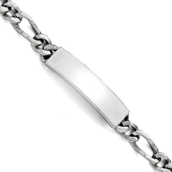 Stainless Steel Polished Large ID Bracelet - 9 Inch - Measures 11mm Wide