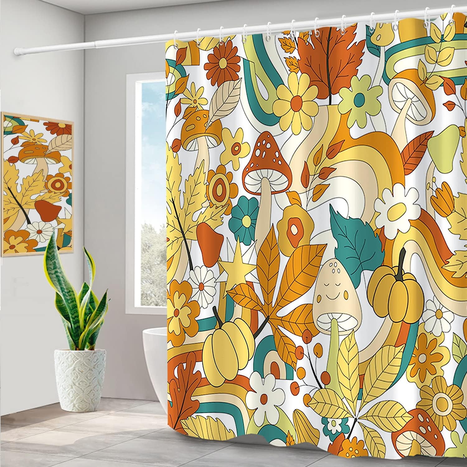 Hippie Grey Canvas Curtain