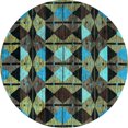 thumbnail image 1 of Ahgly Company Indoor Round Oriental Light Blue Modern Area Rugs, 3' Round, 1 of 4