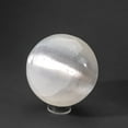 thumbnail image 4 of Genuine Polished Cats Eye Selenite (3.5") Medium Sphere, 4 of 4