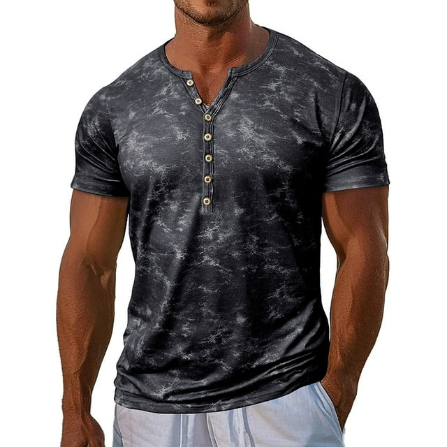 Blusas y camisas de manga corta con cuello en V Camisa casual de manga corta para hombre Camisa abotonada para hombre Camisa de manga corta Top/camiseta con cuello en V Tops para hombre