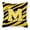 Letter M, variant on Monogram Initial M Tiger Stripe - Black Gold Decorative Fabric Pillow