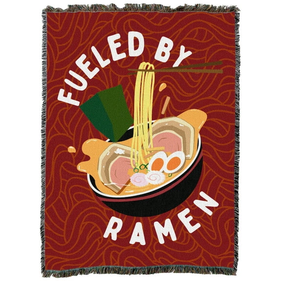Pure Country Weavers Fueled By Ramen Tapestry Throw Blanket Woven from Cotton - Made in The USA (54x72)