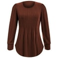 thumbnail image 5 of Huaizzzy Arrivées d'Automne Blouse Chemise à Manches Longues Mode Décontractée Détail à Volants Tunique à Col Rond Bas Haut pour Grande Taille4x Hauts pour Femmes Grande Taille Vêtements Grande Taille pour Femmes Chemises Juniors à Moins de 10, 5 of 5