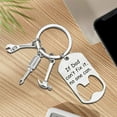 thumbnail image 2 of Dad Gifts Keychain from Son Daughter Children Bottle Opener Shape Keyring Father’s Day Birthday Christmas Gifts for Papa Daddy - If Dad Can't Fix It No One Can Silver 05, 2 of 5