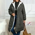 thumbnail image 2 of APEXFWDT Women's Sherpa-Lined Long Coat Full Zip Hooded Fleece Warm Puffer Coat Thicken Casual Parka Jacket for Winter Commute & Cold Outings,XXL,Dark Gray, 2 of 9