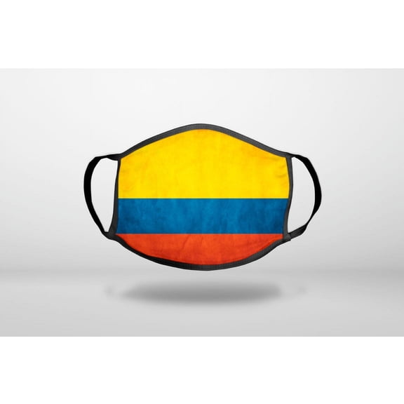 Colombia Old Flag - 3-Ply Reusable Soft Cloth Face Covering, Unisex, Cotton Inner Layer