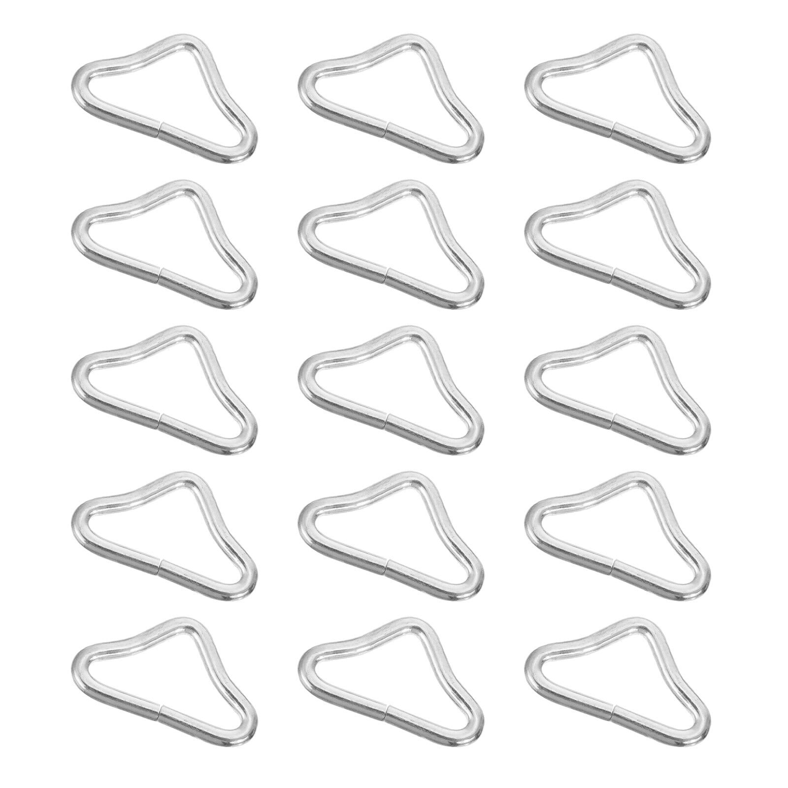 FUEENIRVA 40Pcs Zinc Plated Steel Triangle Rings Durable Trampoline Buckles with High Strength Plated Silver