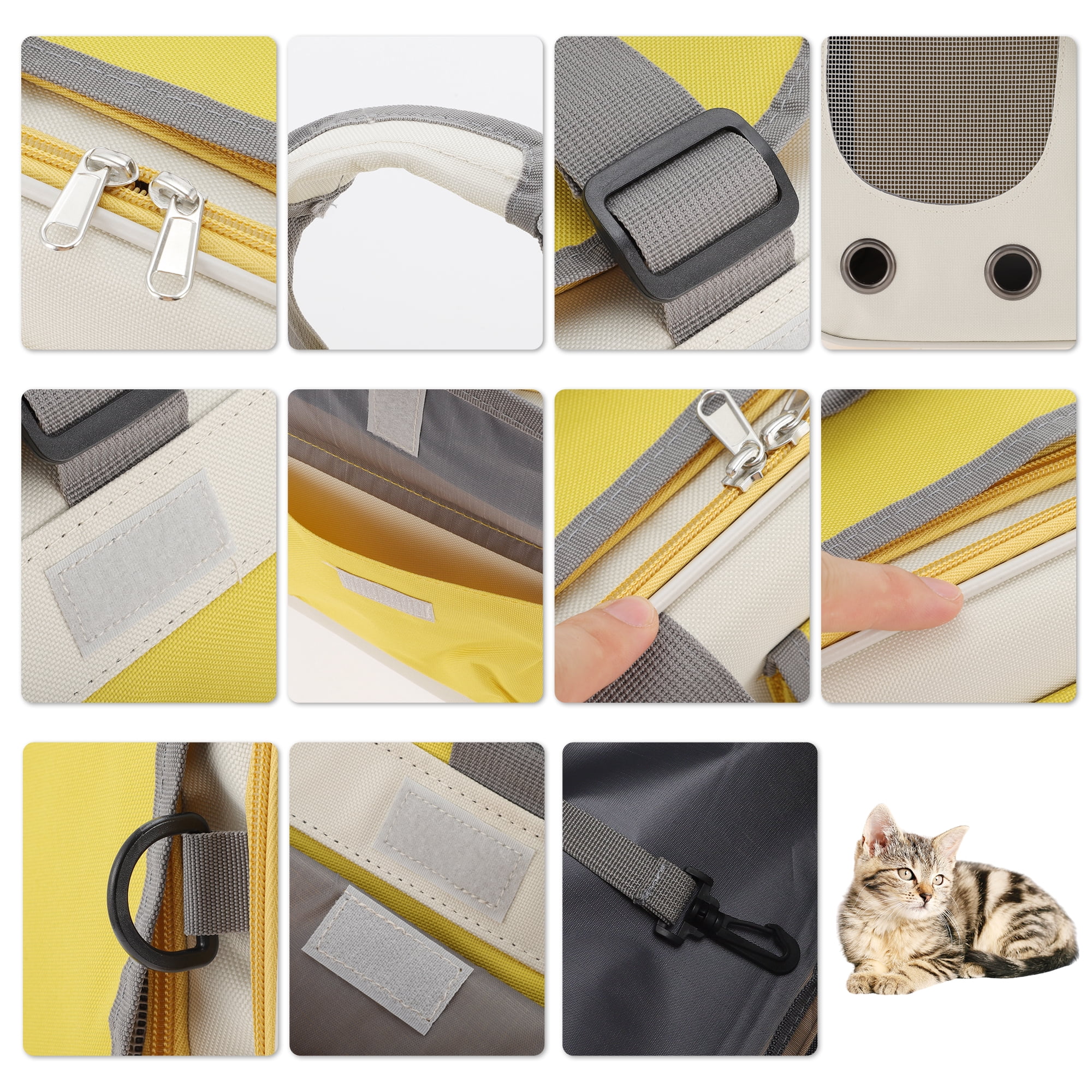 Unique Bargains Pet Carrier Bag Foldable Transport Box Breathable Pet Bag
