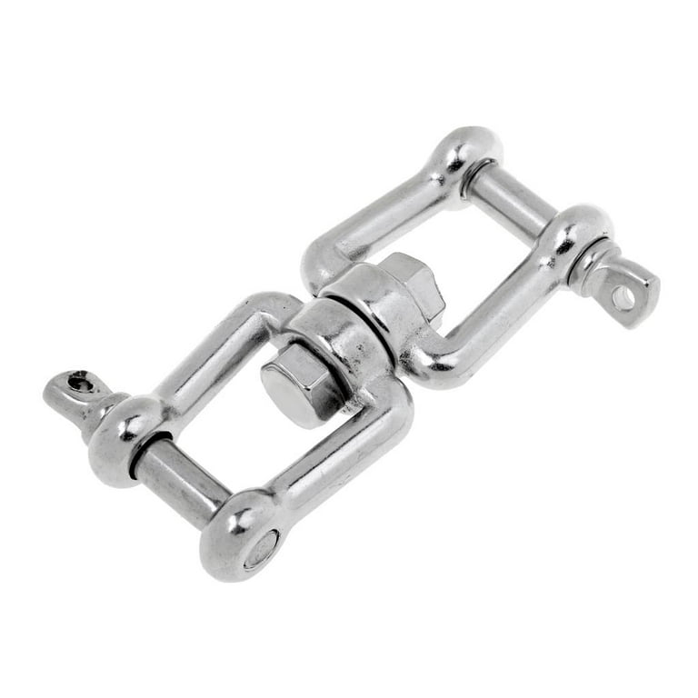 High Quality Polished 304 Marine Grade Stainless Steel Anchor Swivel Shackle  - Double Shackle M8 