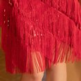 thumbnail image 4 of Vestido Suspendido Vestido de tirantes de espagueti para mujer Vestido de fiesta con flecos de borlas de lentejuelas (Rojo M) Ygjytge para Mujer Rojo T M, 4 of 6