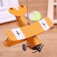 thumbnail image 3 of Modelo de avión de metal vintage Modelo de avión planeador biplano Aeromodelo (amarillo) Likrtyny juguetes de los niños, 3 of 7