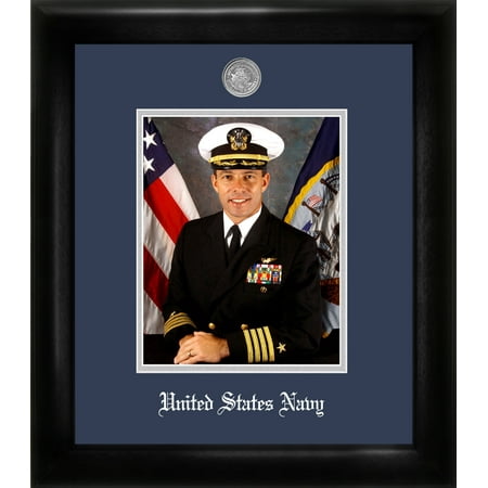 - Patriot Frame's Navy 8x10 Portrait Black Frame Silver Medallion