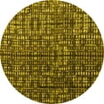 thumbnail image 1 of Ahgly Company Indoor Round Abstract Yellow Modern Area Rugs, 4' Round, 1 of 4