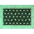 thumbnail image 1 of Ahgly Company Machine Washable Indoor Rectangle Oriental Turquoise Blue Modern Area Rugs, 6' x 9', 1 of 4